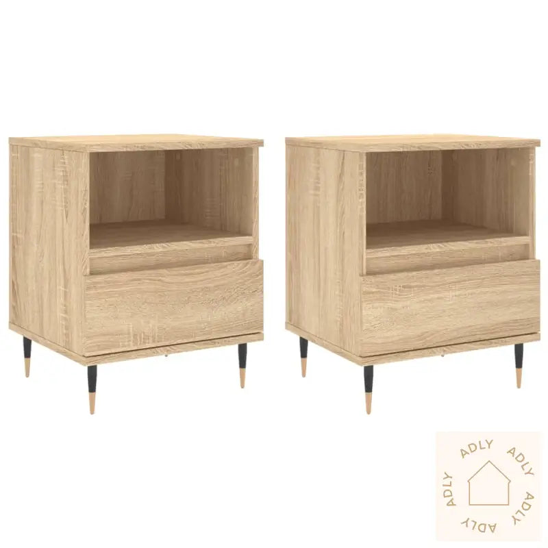 Nattbord 2 Stk Sonoma Eik 40X35X50 Cm Konstruert Tre