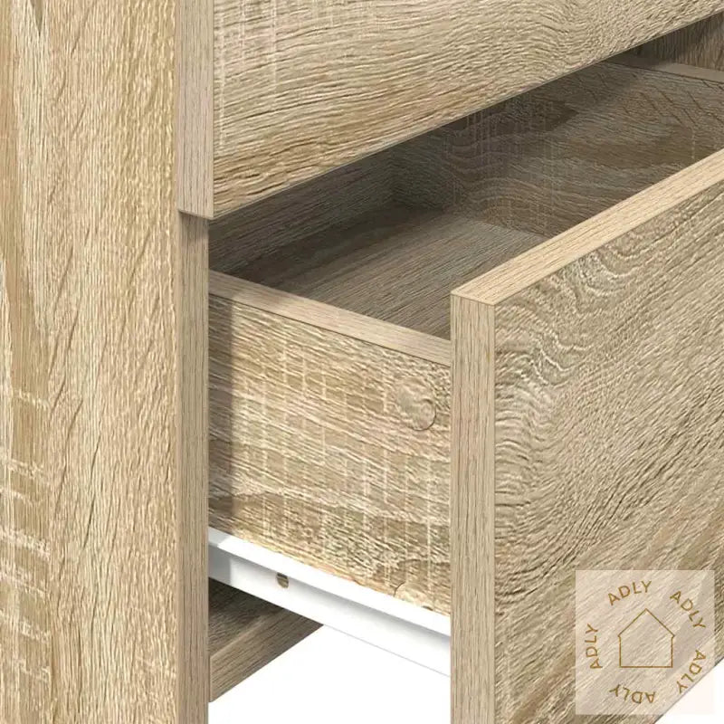 Nattbord 2 Stk Med 2 Skuffer Sonoma Eik 40X36,5X62 Cm