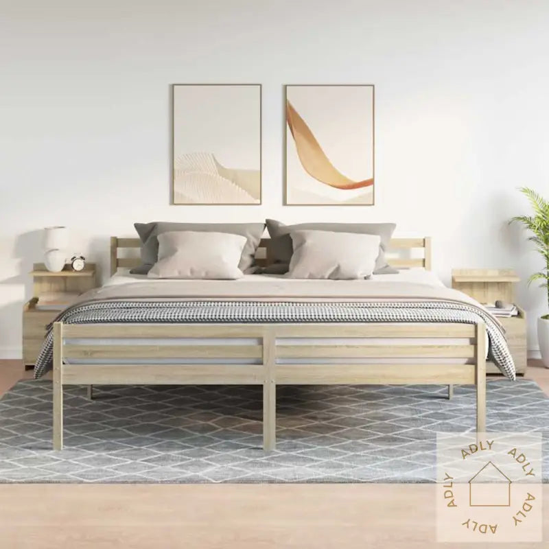 Nattbord 2 Stk Med 2 Skuffer Sonoma Eik 40X36,5X62 Cm