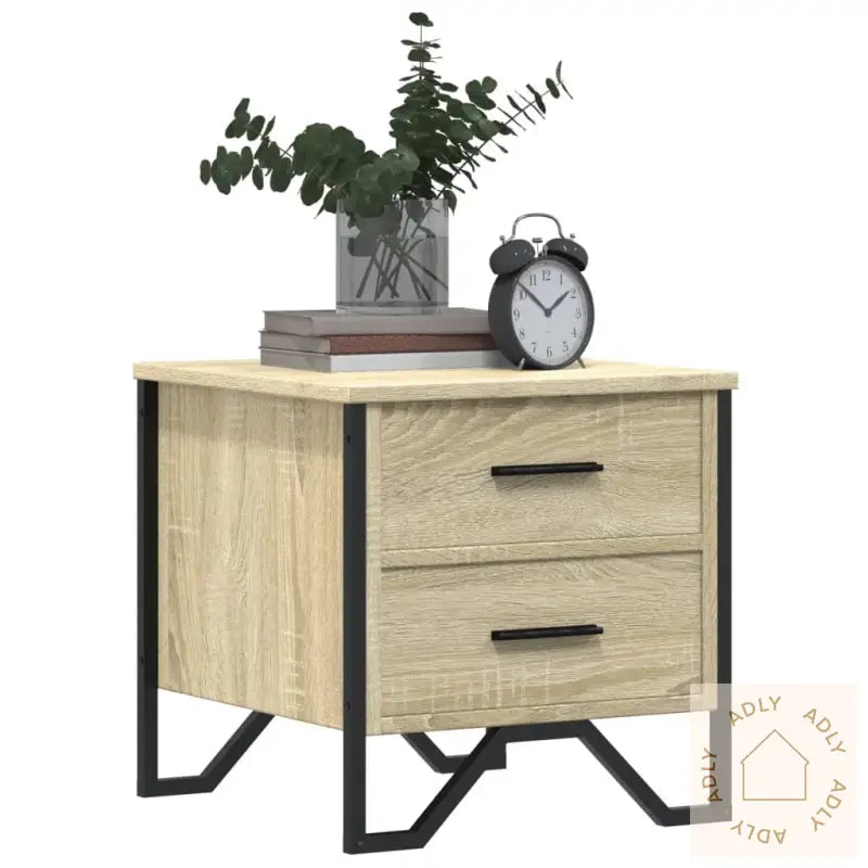 Nattbord 2 Stk Sonoma Eik 40X40X50 Cm Konstruert Tre
