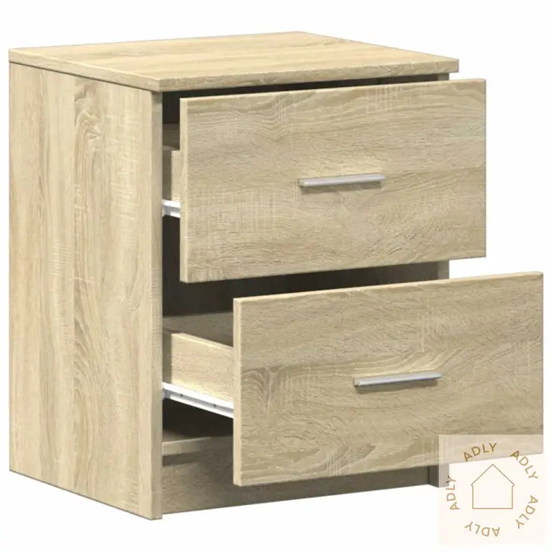 Nattbord 2 Stk Med 2 Skuffer Sonoma Eik 40X36X50 Cm