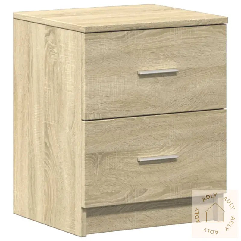 Nattbord 2 Stk Med 2 Skuffer Sonoma Eik 40X36X50 Cm