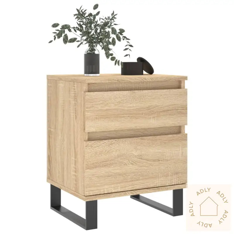 Nattbord 2 Stk Sonoma Eik 40X35X50 Cm Konstruert Tre