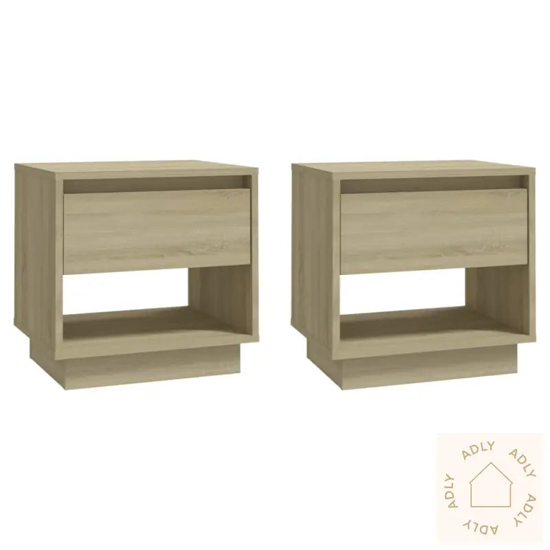 Nattbord 2 Stk Sonoma Eik 45X34X44 Cm Konstruert Tre