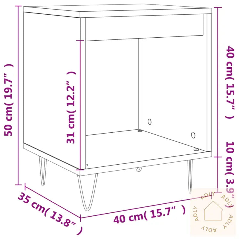 Nattbord 2 Stk Sonoma Eik 40X35X50 Cm Konstruert Tre
