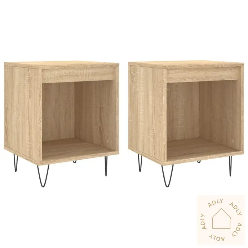 Nattbord 2 Stk Sonoma Eik 40X35X50 Cm Konstruert Tre