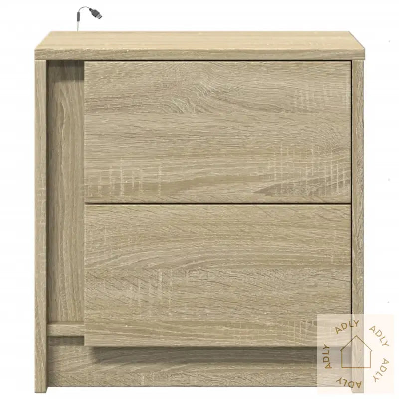 Nattbord Med Led 2 Stk Sonoma Eik Konstruert Tre