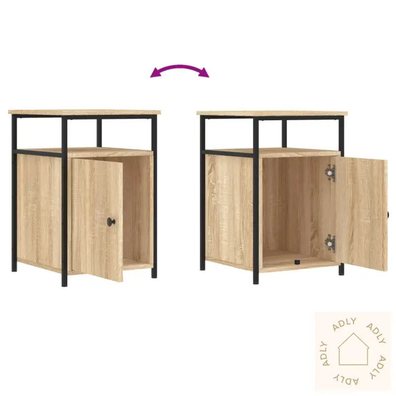 Nattbord 2 Stk Sonoma Eik 40X42X60 Cm Konstruert Tre