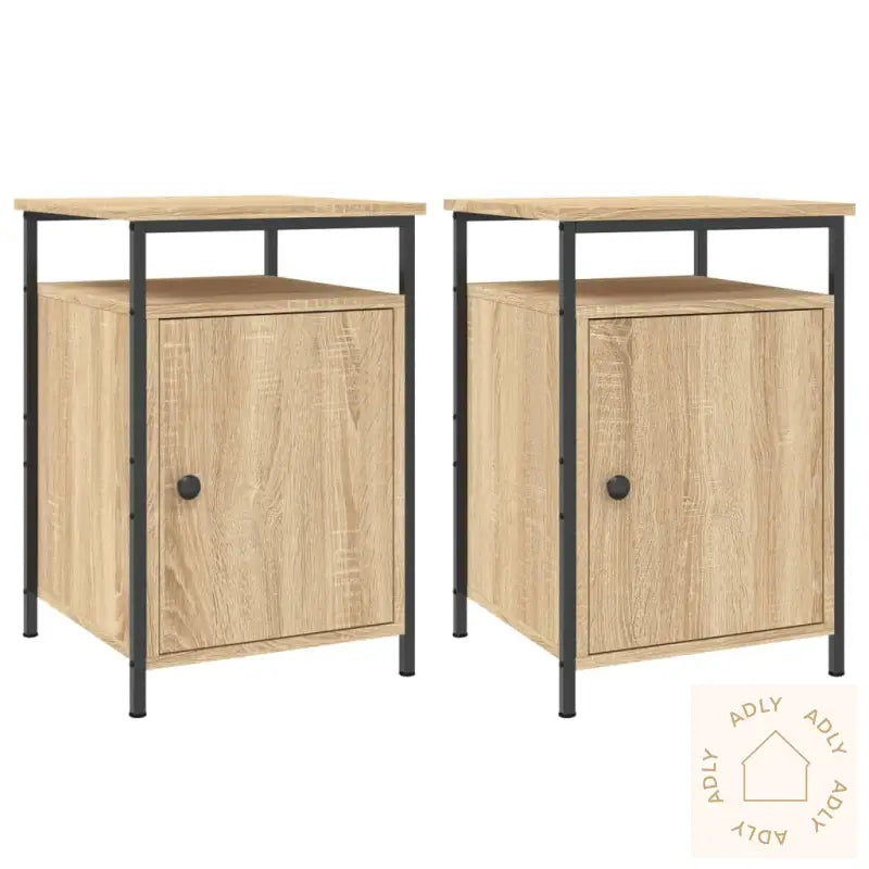 Nattbord 2 Stk Sonoma Eik 40X42X60 Cm Konstruert Tre