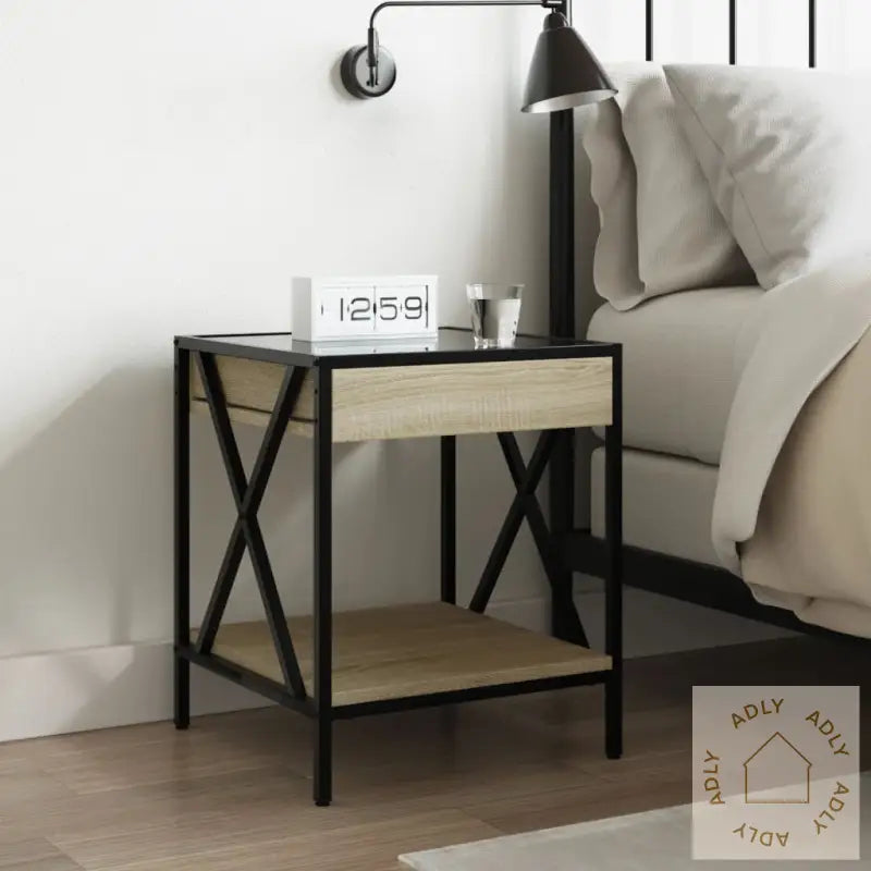 Salongbord Med Infinity Led Sonoma Eik 40X40X49 Cm