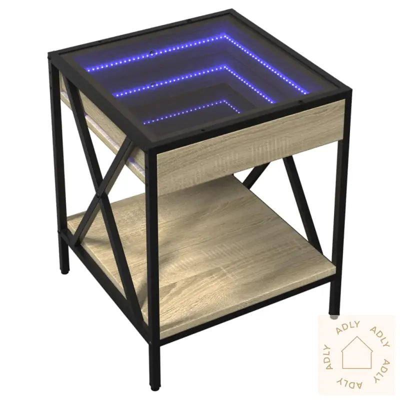 Salongbord Med Infinity Led Sonoma Eik 40X40X49 Cm