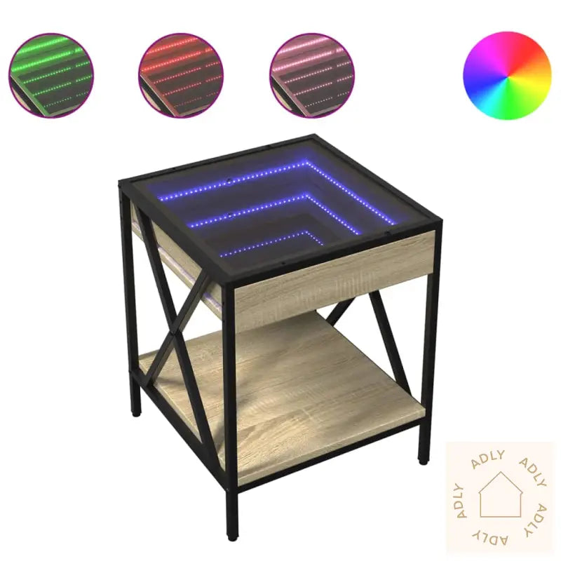 Salongbord Med Infinity Led Sonoma Eik 40X40X49 Cm