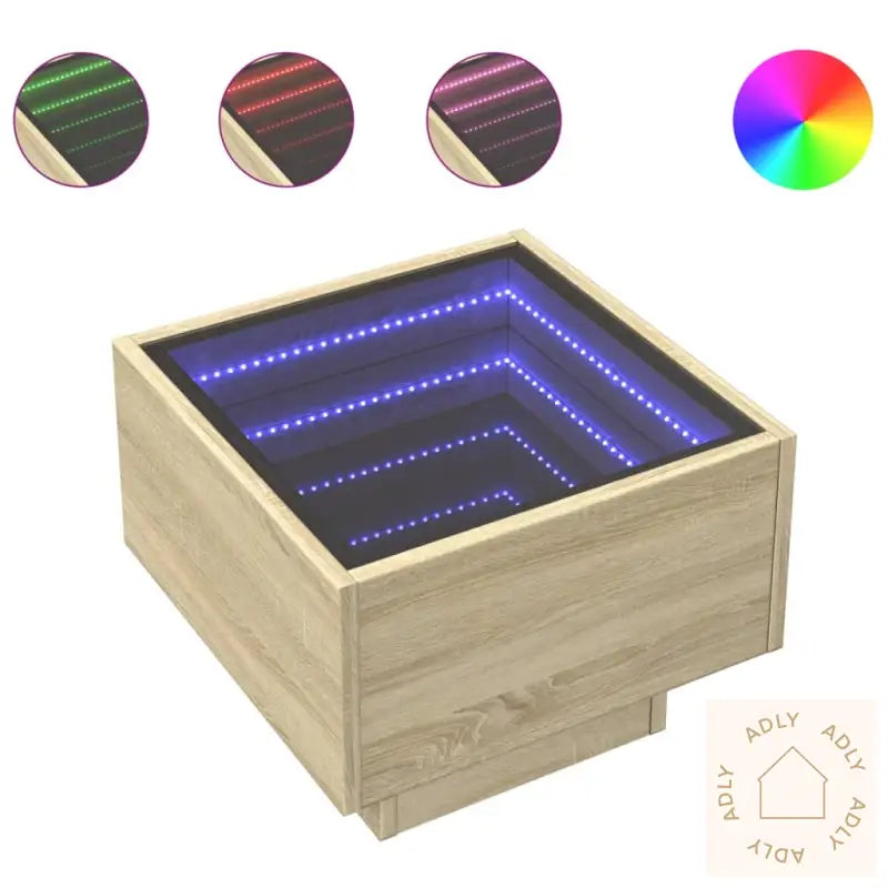 Salongbord Med Infinity Led Sonoma Eik 40X40X30 Cm