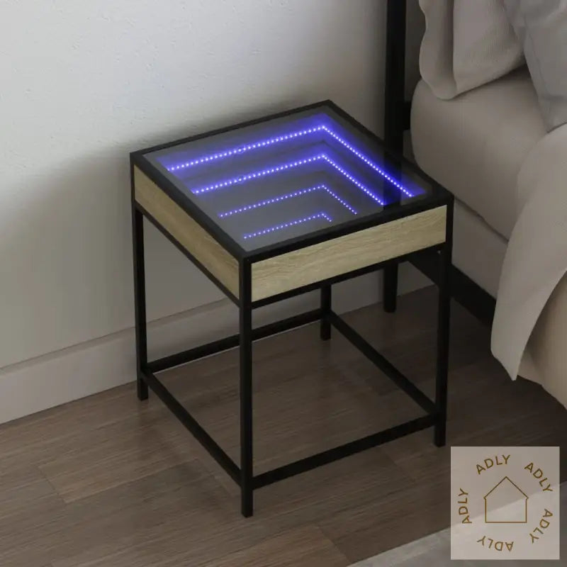 Salongbord Med Infinity Led Sonoma Eik 40X40X51 Cm