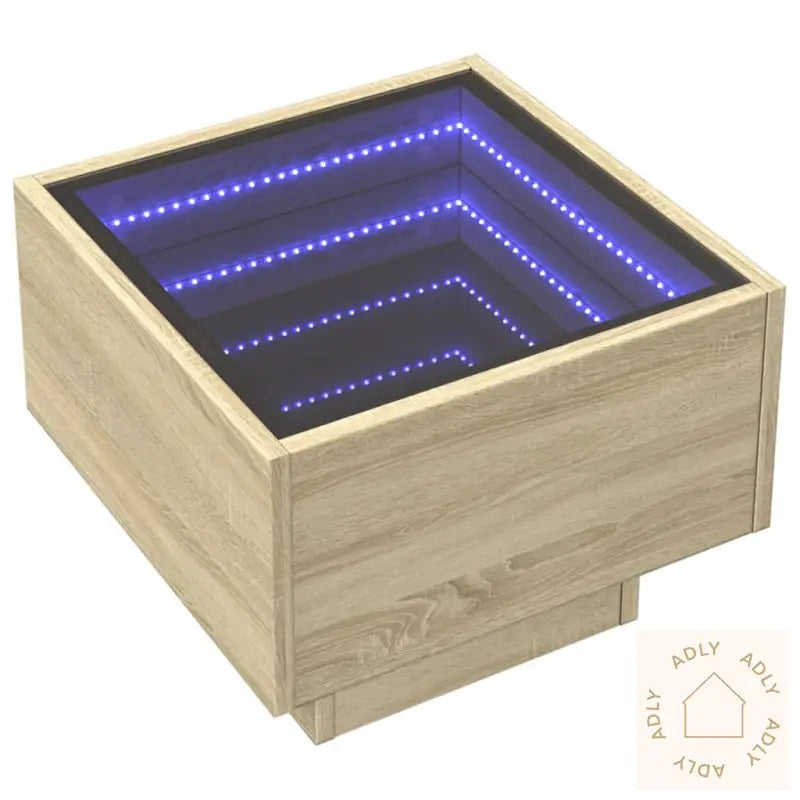 Salongbord Med Infinity Led Sonoma Eik 40X40X30 Cm