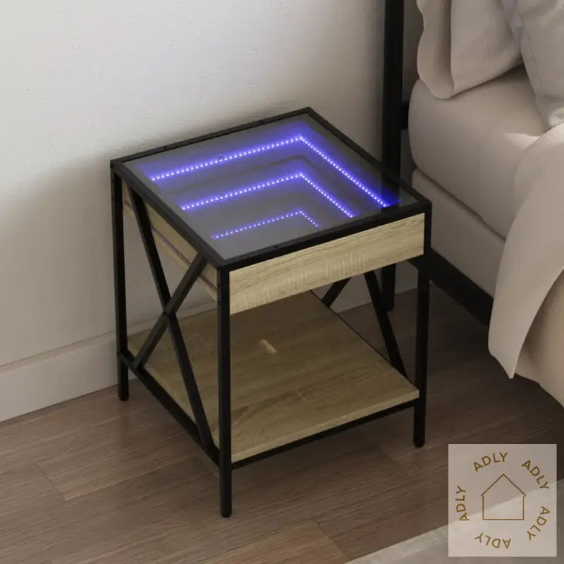 Salongbord Med Infinity Led Sonoma Eik 40X40X49 Cm