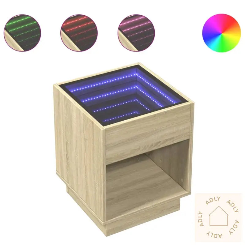 Salongbord Med Infinity Led Sonoma Eik 40X40X50 Cm