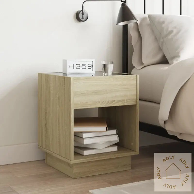 Salongbord Med Infinity Led Sonoma Eik 40X40X50 Cm