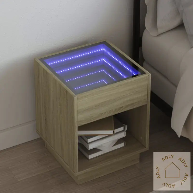 Salongbord Med Infinity Led Sonoma Eik 40X40X50 Cm