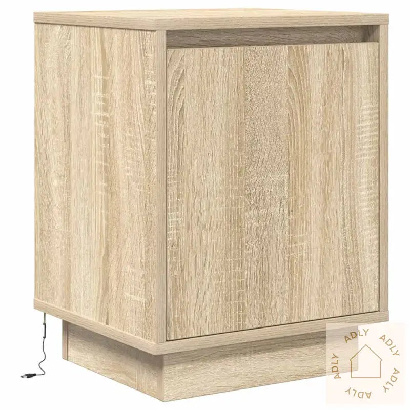 Nattbord Med Led Sonoma Eik 38X34X50 Cm