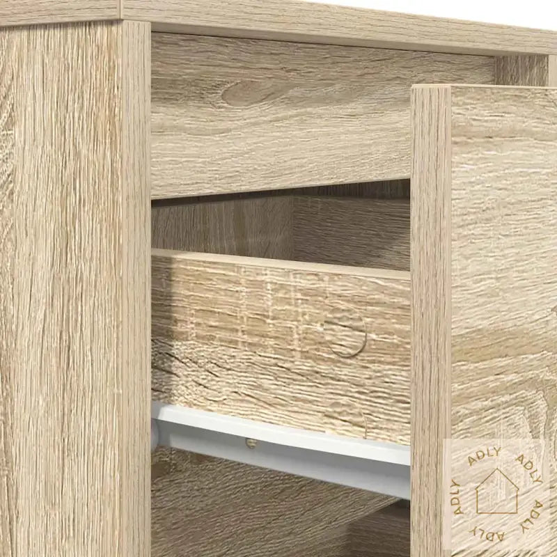Nattbord Med Led-Lys Sonoma Eik 38X34X65 Cm