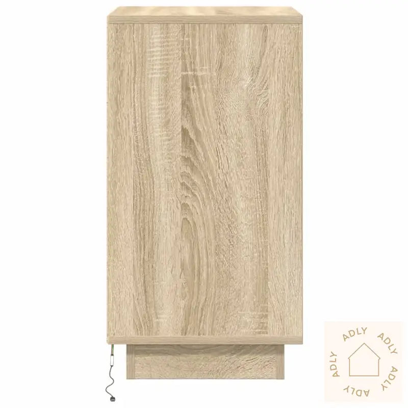 Nattbord Med Led-Lys Sonoma Eik 38X34X65 Cm