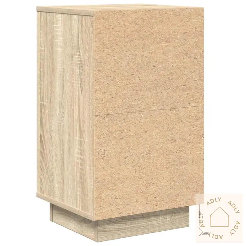 Nattbord Med Led-Lys Sonoma Eik 38X34X65 Cm