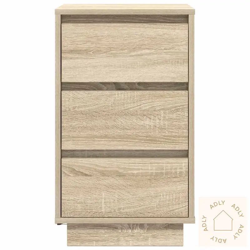 Nattbord Med Led-Lys Sonoma Eik 38X34X65 Cm
