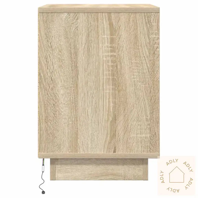 Nattskap Med Led-Lys 2 Stk Sonoma Eik 38X34X50 Cm