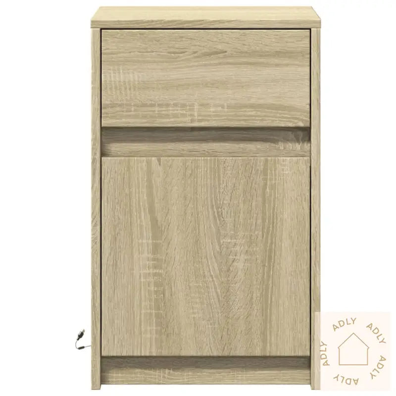 Nattbord Med Led 2 Stk Sonoma Eik Konstruert Tre