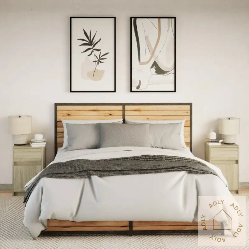 Nattbord Med Led 2 Stk Sonoma Eik Konstruert Tre