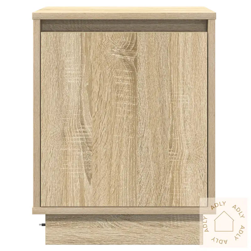 Nattbord Med Led-Lamper Sonoma Eik 39X34,5X50 Cm