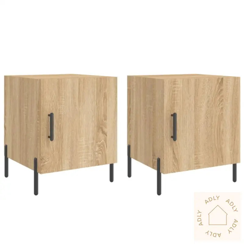 Nattbord 2 Stk Sonoma Eik 40X40X50 Cm Konstruert Tre