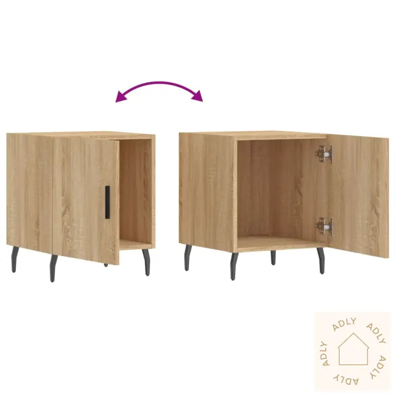 Nattbord 2 Stk Sonoma Eik 40X40X50 Cm Konstruert Tre