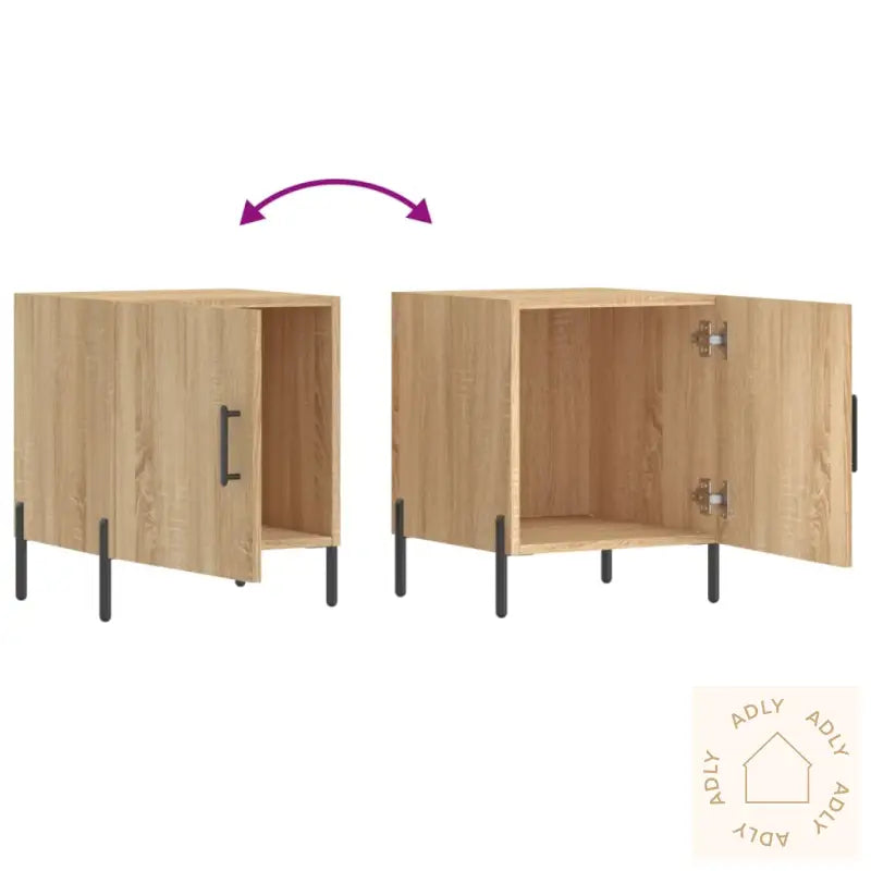 Nattbord 2 Stk Sonoma Eik 40X40X50 Cm Konstruert Tre
