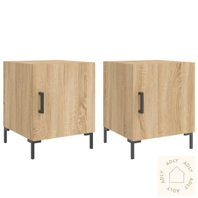 Nattbord 2 Stk Sonoma Eik 40X40X50 Cm Konstruert Tre