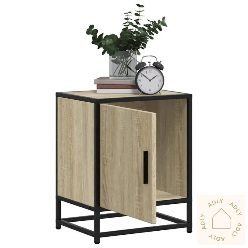 Nattbord 2 Stk Sonoma Eik 40X31X50 Cm Konstruert Tre Og Metall