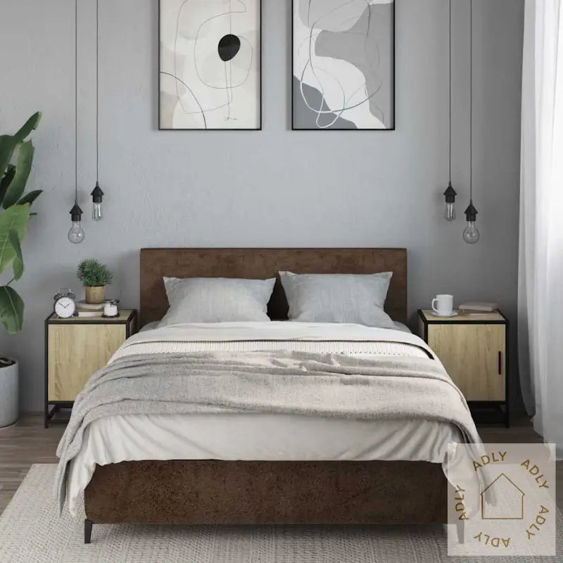 Nattbord 2 Stk Sonoma Eik 40X31X50 Cm Konstruert Tre Og Metall