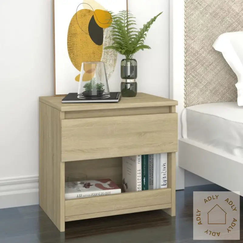 Nattbord 2 Stk Sonoma Eik 40X30X39 Cm Konstruert Tre