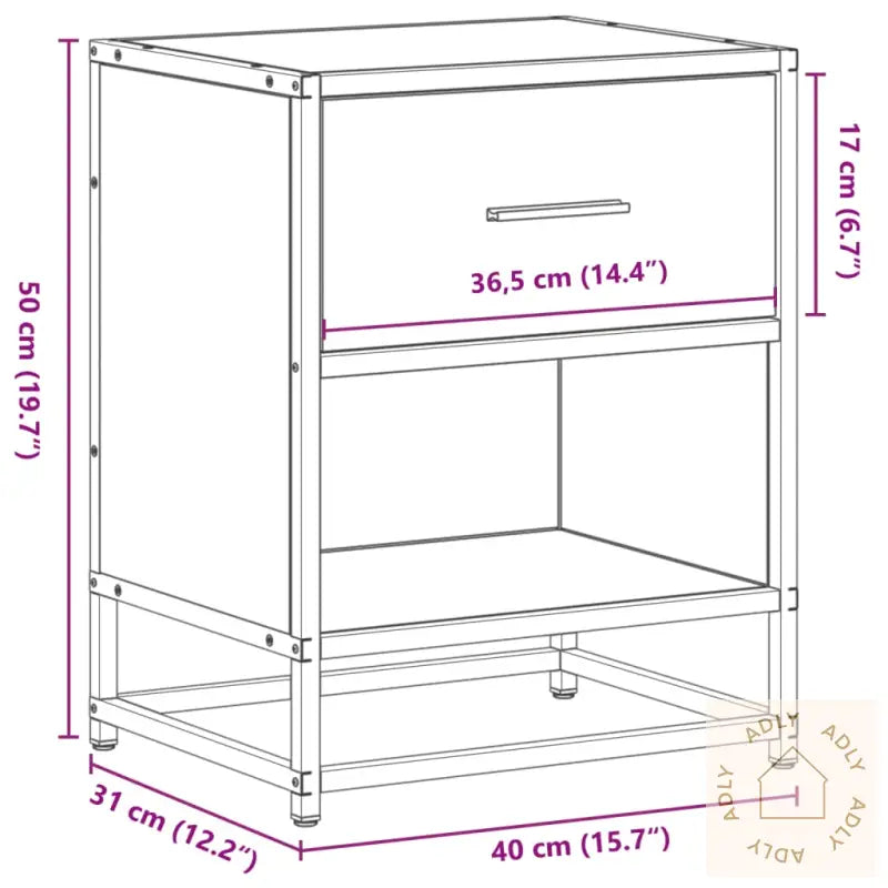 Nattbord 2 Stk Sonoma Eik 40X31X50 Cm Konstruert Tre