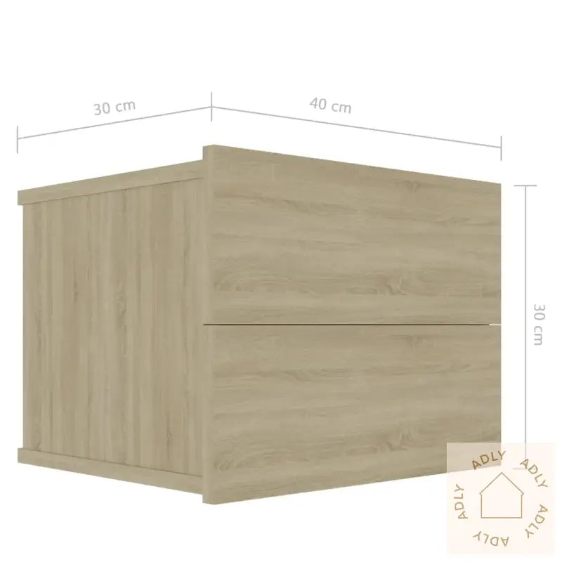 Nattbord 2 Stk Sonoma Eik 40X30X30 Cm Konstruert Tre