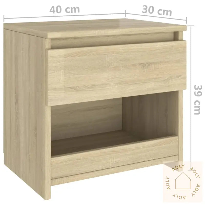Nattbord 2 Stk Sonoma Eik 40X30X39 Cm Konstruert Tre