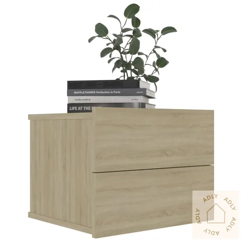 Nattbord 2 Stk Sonoma Eik 40X30X30 Cm Konstruert Tre