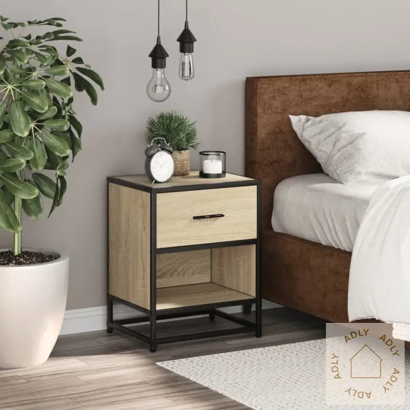 Nattbord Sonoma Eik 40X31X50 Cm Konstruert Tre