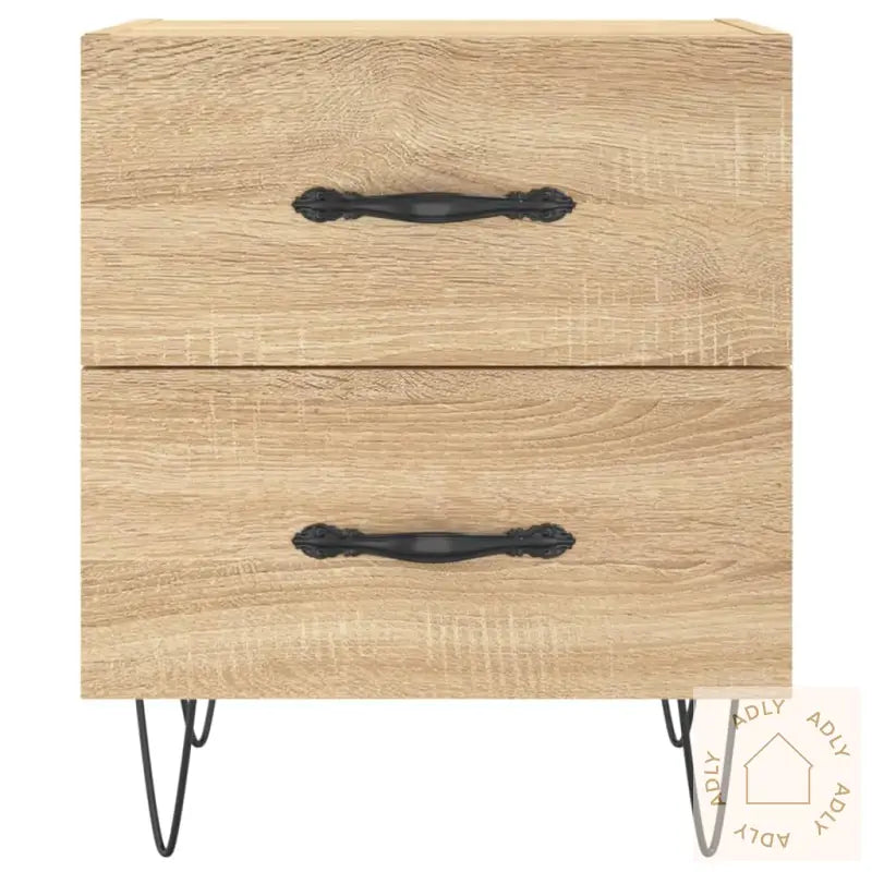 Nattbord 2 Stk Sonoma Eik 40X35X47,5 Cm Konstruert Tre