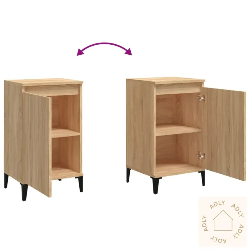 Nattbord 2 Stk Sonoma Eik 40X35X70 Cm Konstruert Tre