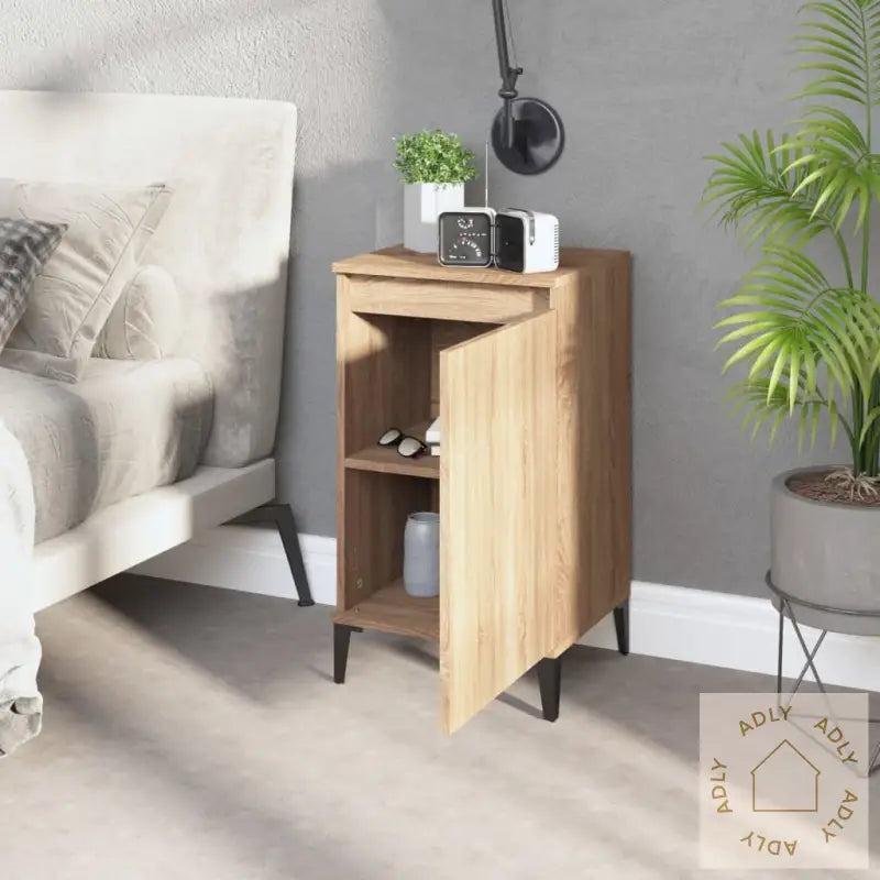 Nattbord 2 Stk Sonoma Eik 40X35X70 Cm Konstruert Tre