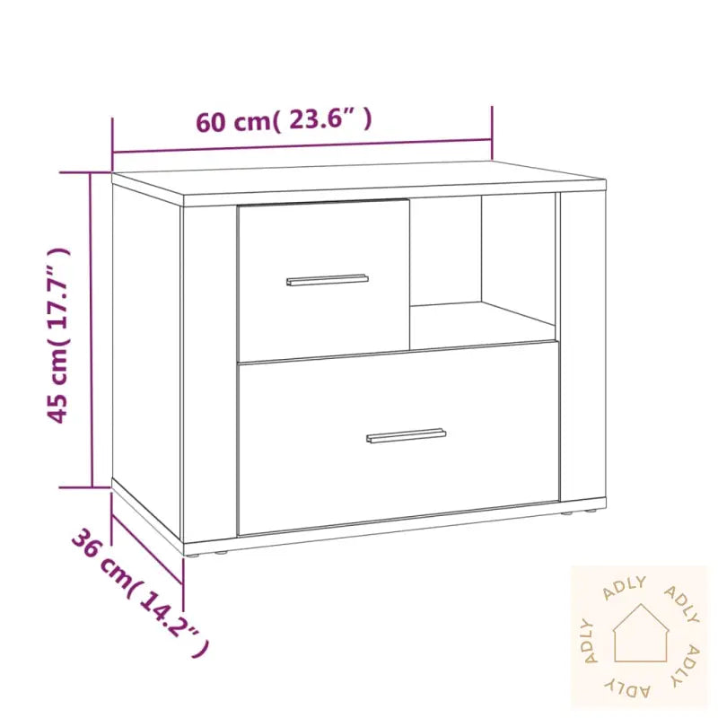 Nattbord Sonoma Eik 60X36X45 Cm Konstruert Tre