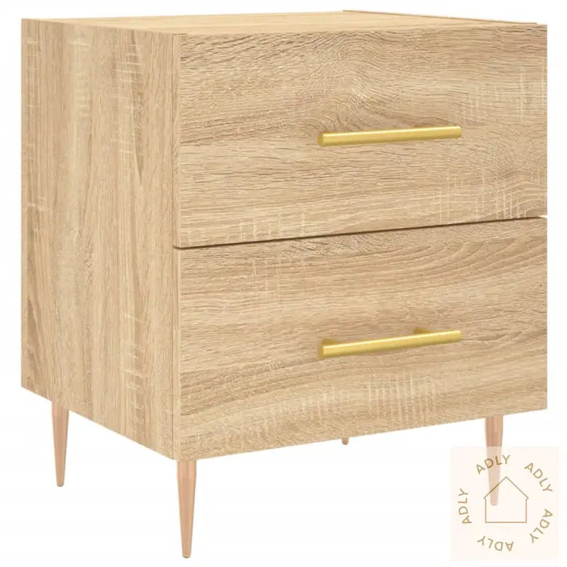 Nattbord 2 Stk Sonoma Eik 40X35X47,5 Cm Konstruert Tre