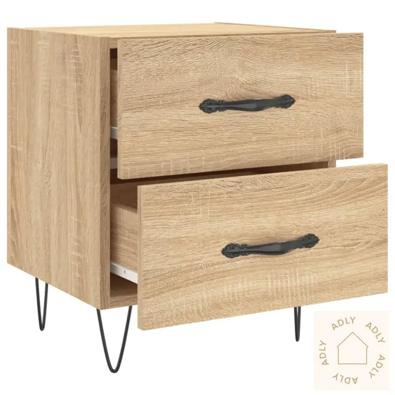 Nattbord 2 Stk Sonoma Eik 40X35X47,5 Cm Konstruert Tre